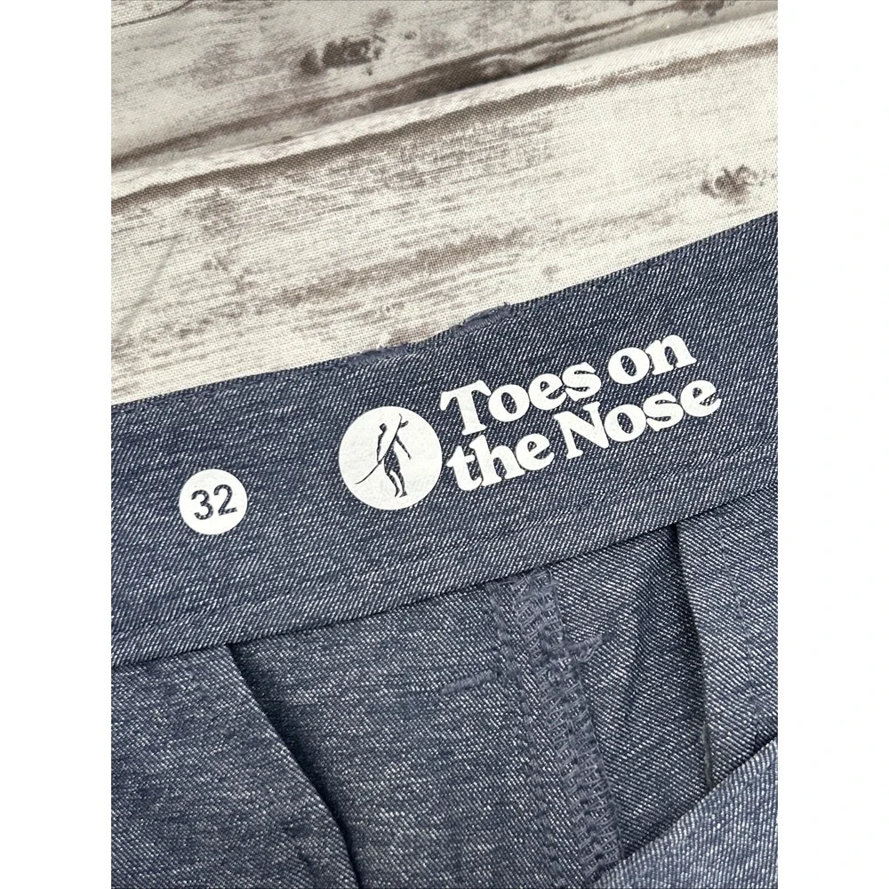 Toes on the Nose Golf Pants Men 32x30 Stretch Lightweight Heather Gray Blue Slim